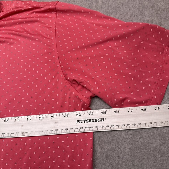 FootJoy Lisle Performance Polo Shirt Mens Large Pink Geometric Golf Paducah CC - Picture 7 of 10